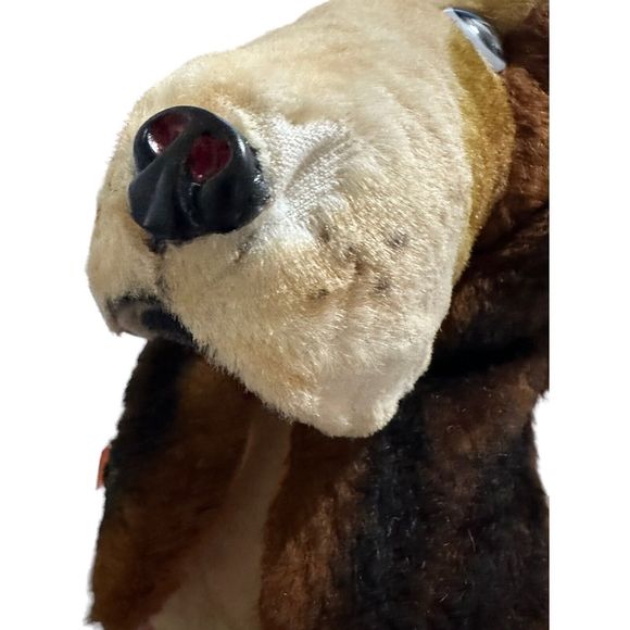 Rare Vintage La Mar Basset Hound Dog Flocked Plush Realistic Stuffed Animal HTF - Picture 7 of 16